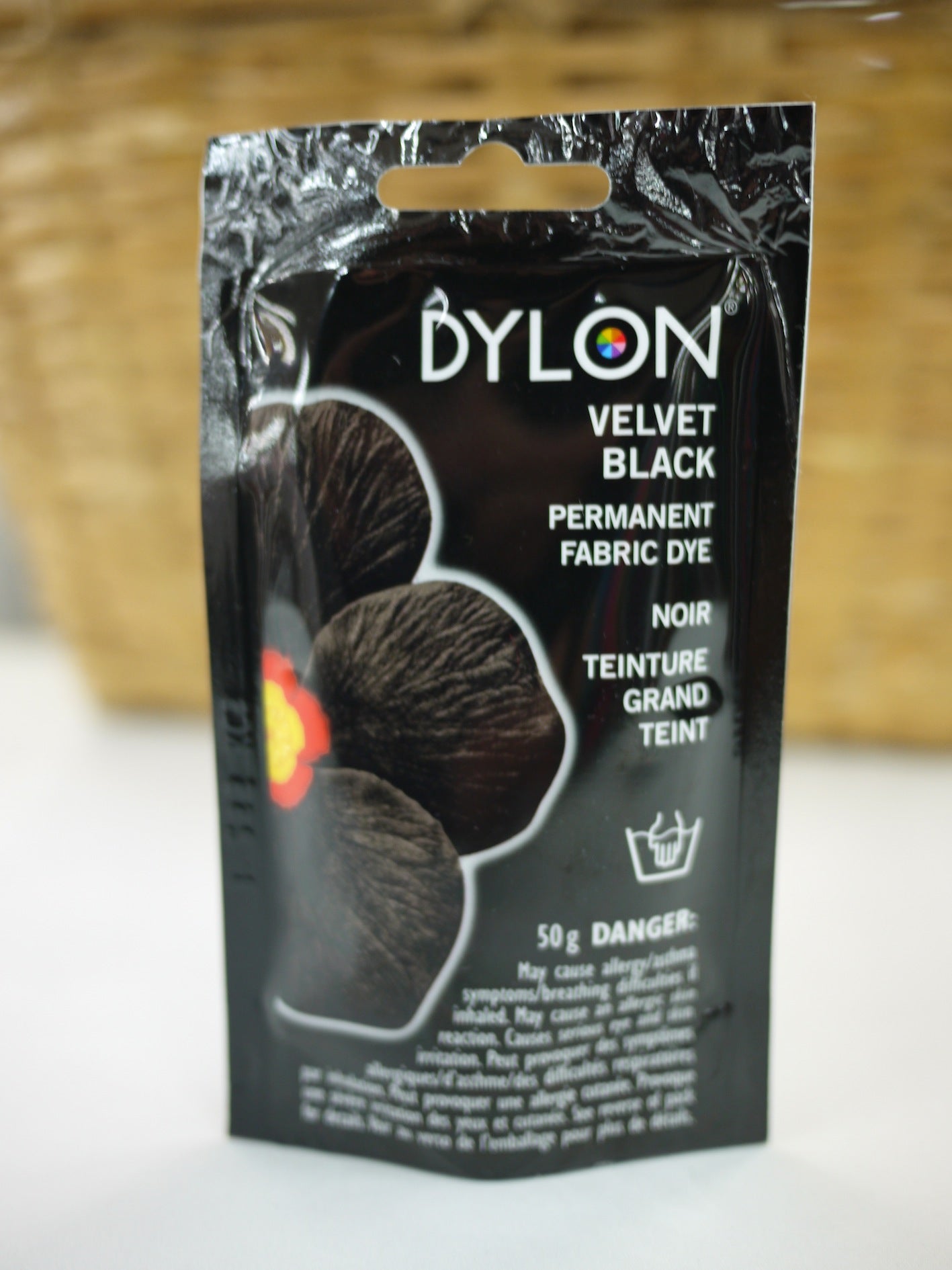 Dylon Intense Black Handfärbemittel – Permanenter Textilfarbstoff, 50g Beutel
