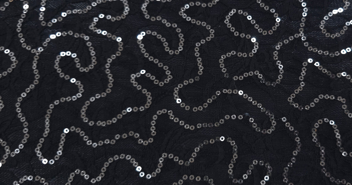 Stretch Lace Belle Sequin Black