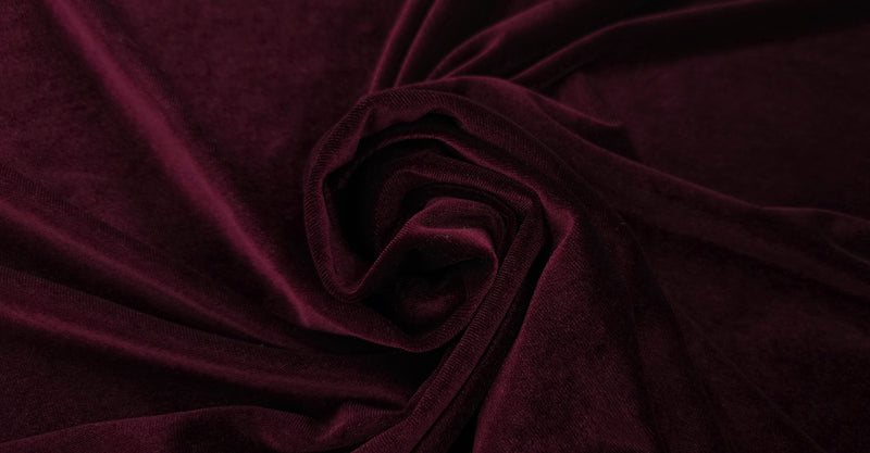 One Way Stretch Velvet Bordeaux