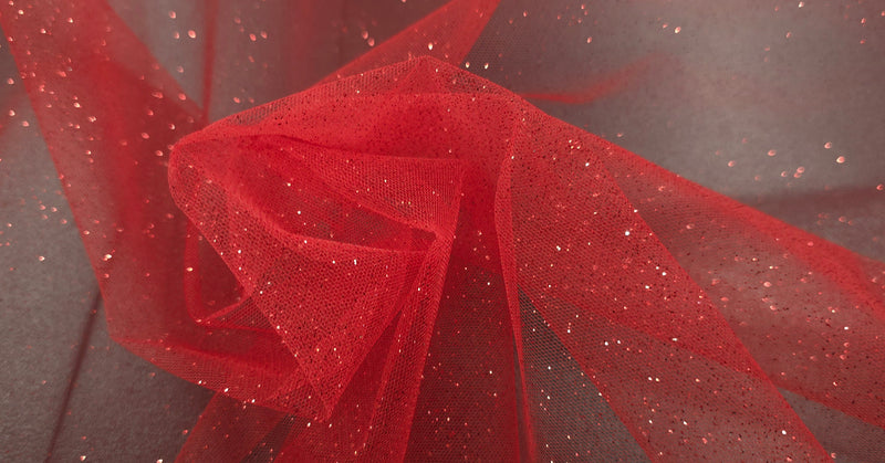 Glitter Tulle Red