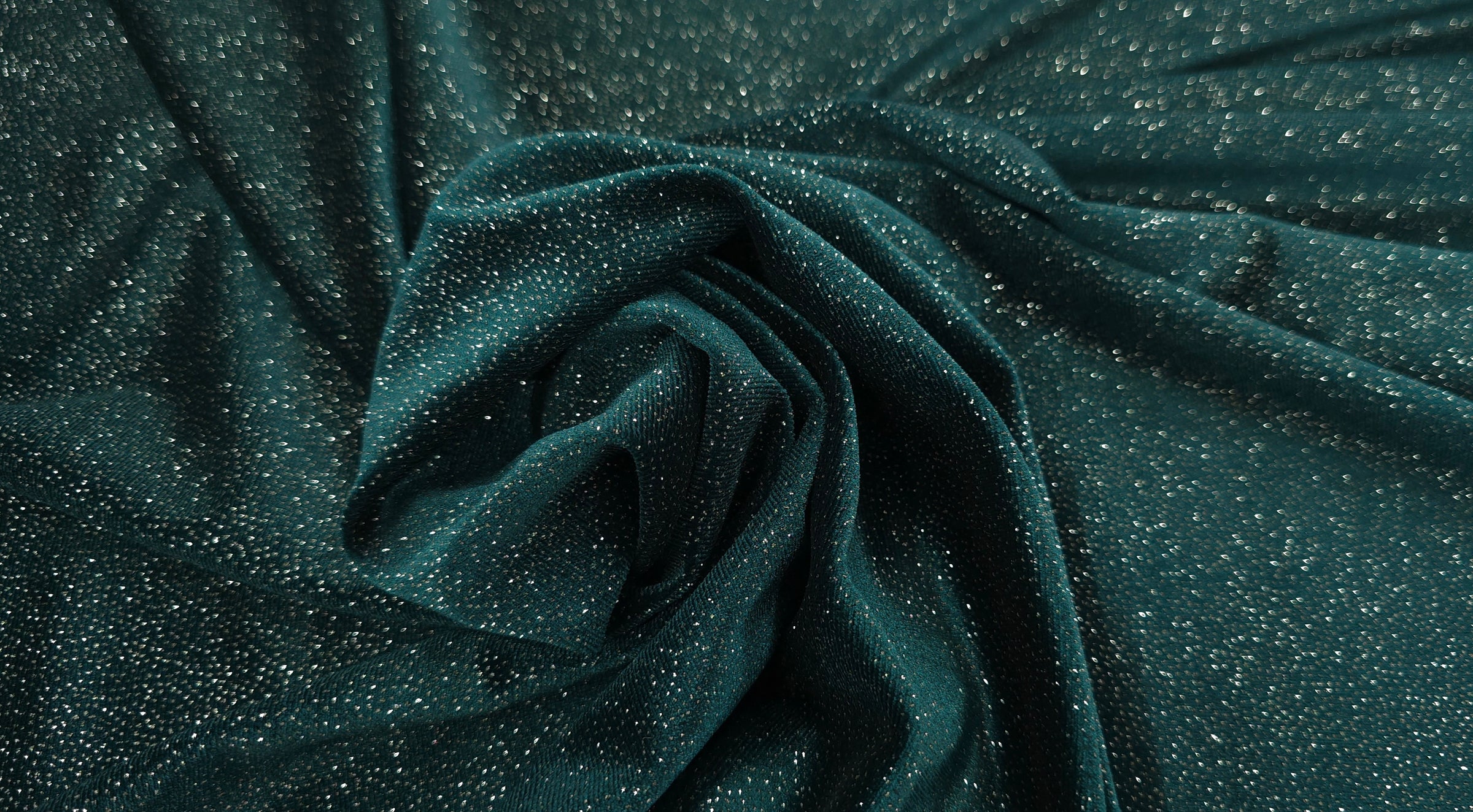 One Way Stretch Velvet Glitter Ivy
