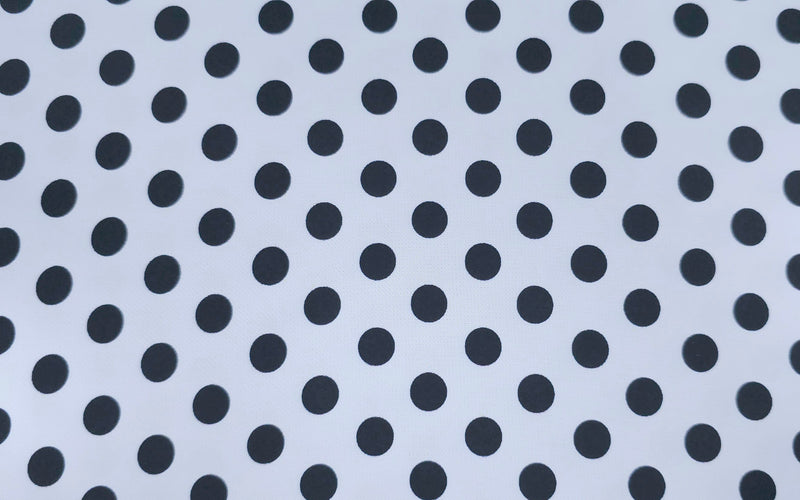 Printed Polyester White Polka Dots