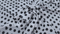 Printed Polyester White Polka Dots