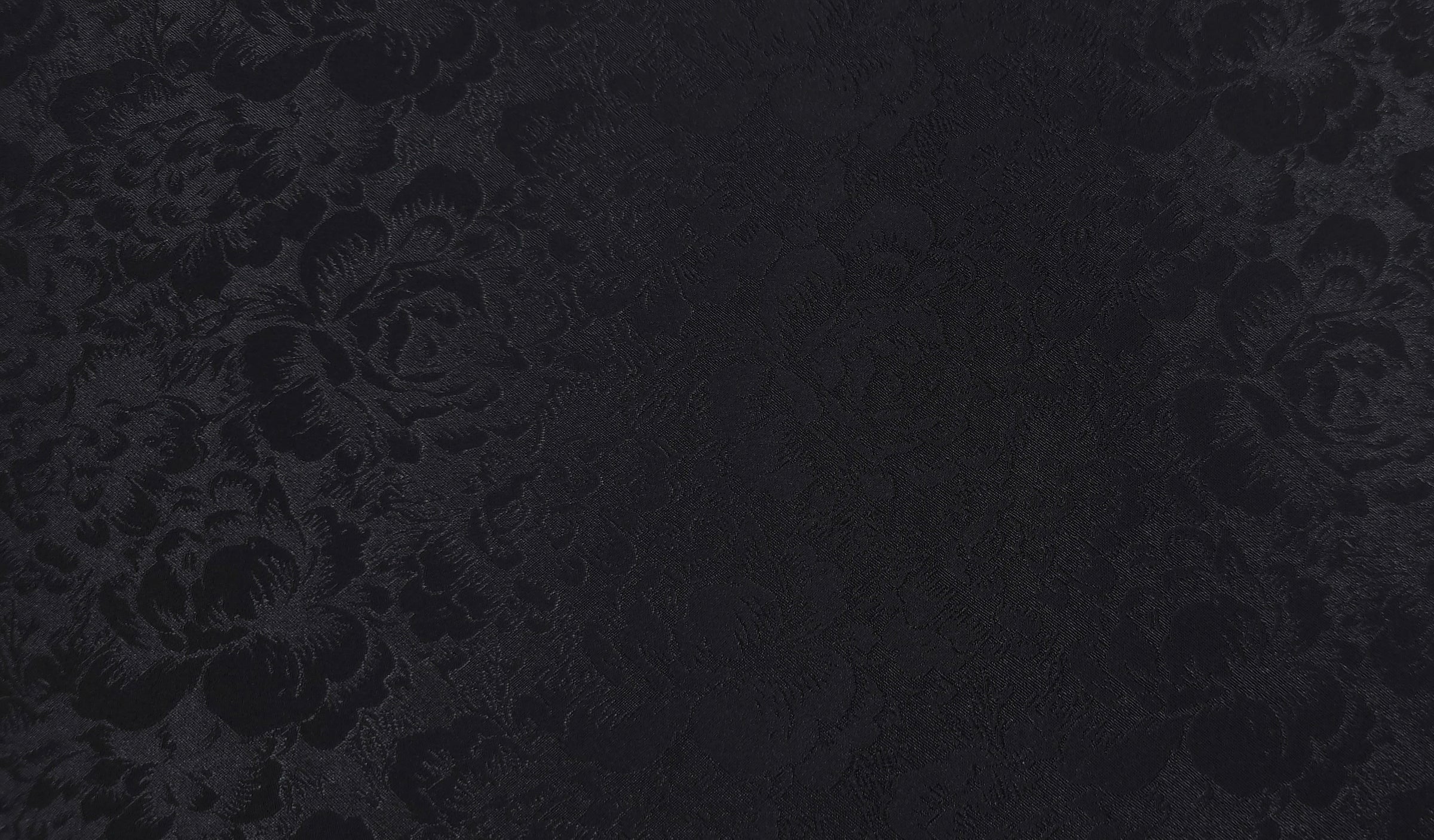 Embossed Polyester Black Bouquet