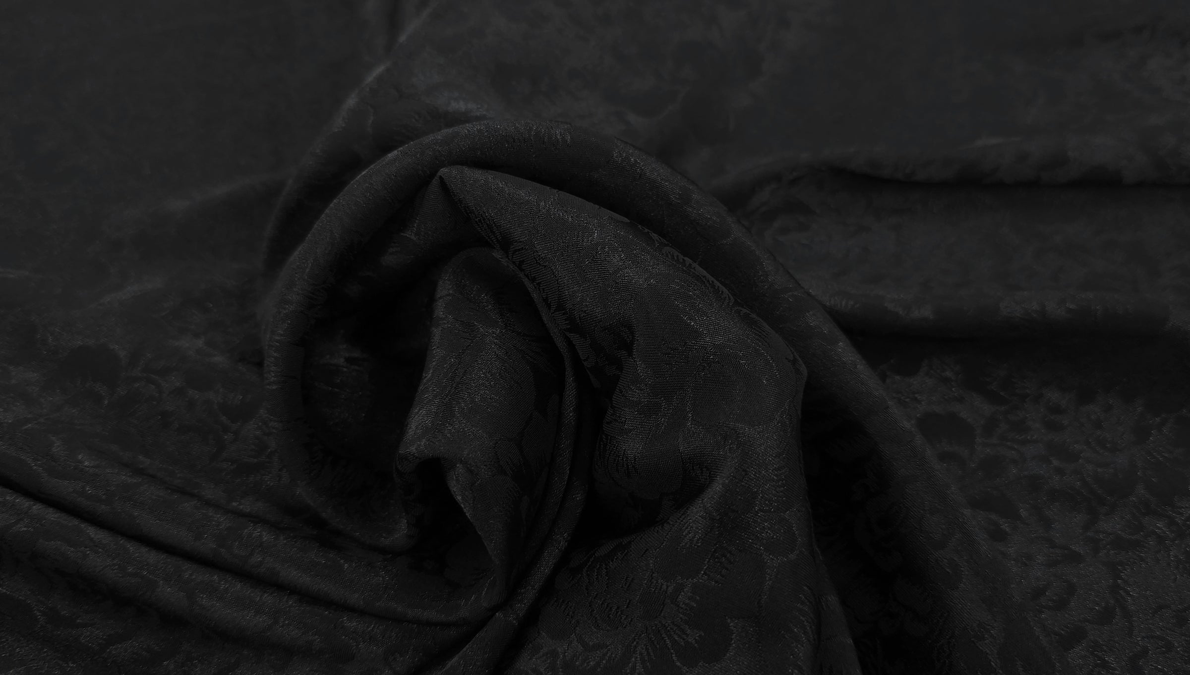 Embossed Polyester Black Bouquet