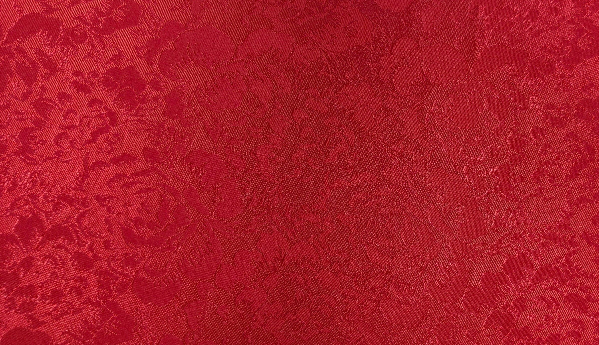 Embossed Polyester Red Bouquet