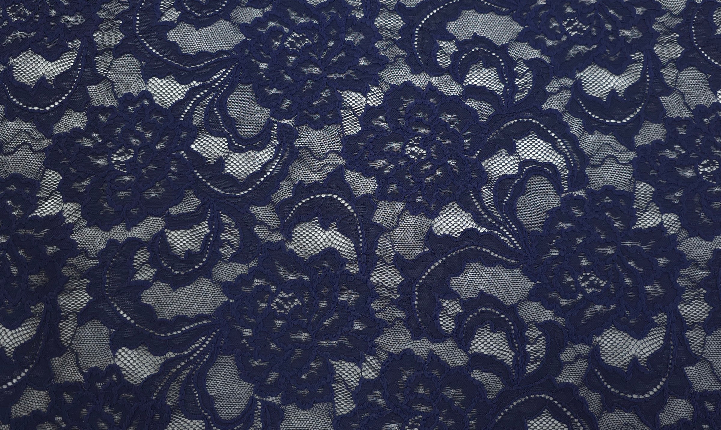 Stretch Lace Intricate Navy