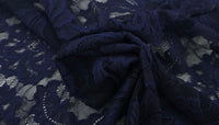 Stretch Lace Intricate Navy