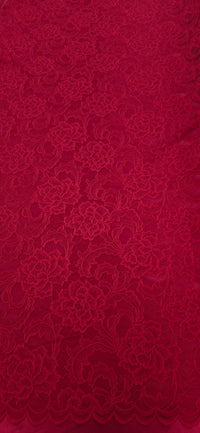 Stretch Lace Intricate Vintage Red