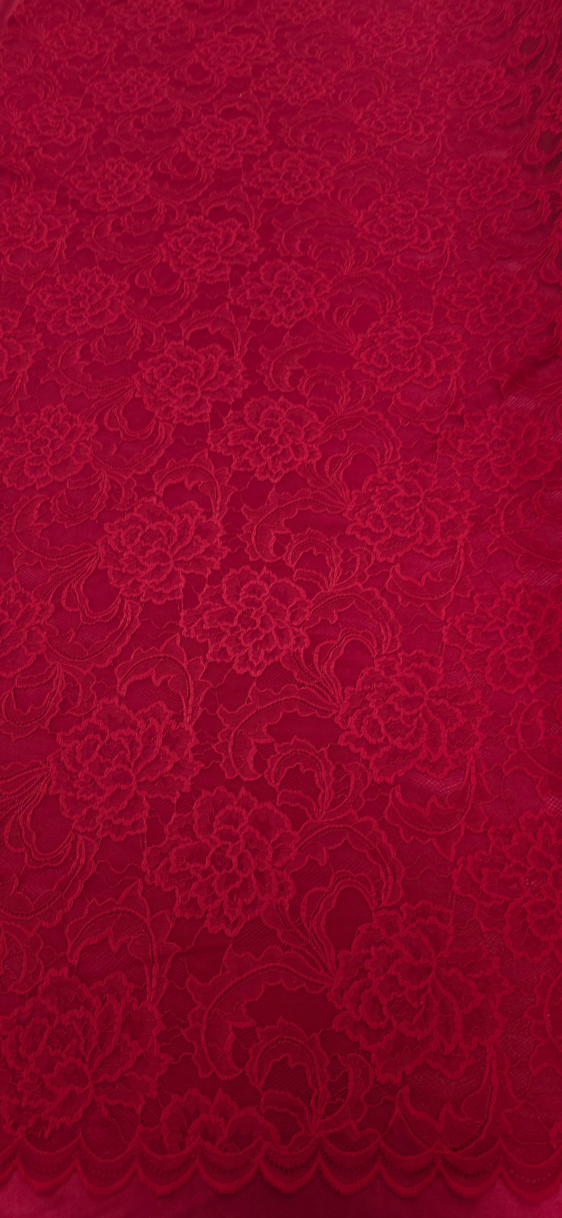 Stretch Lace Intricate Vintage Red