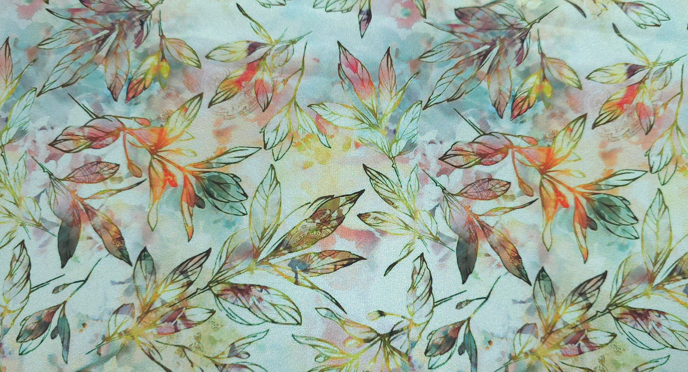 Woven Stretch Polyester Leaf Medley