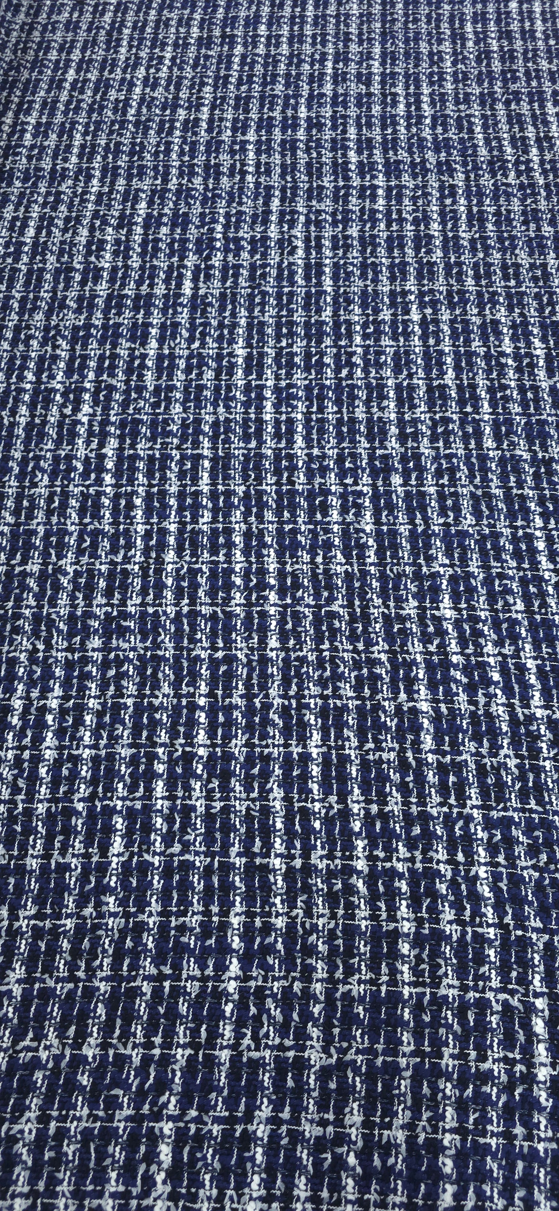 Check Tweed Suiting Navy