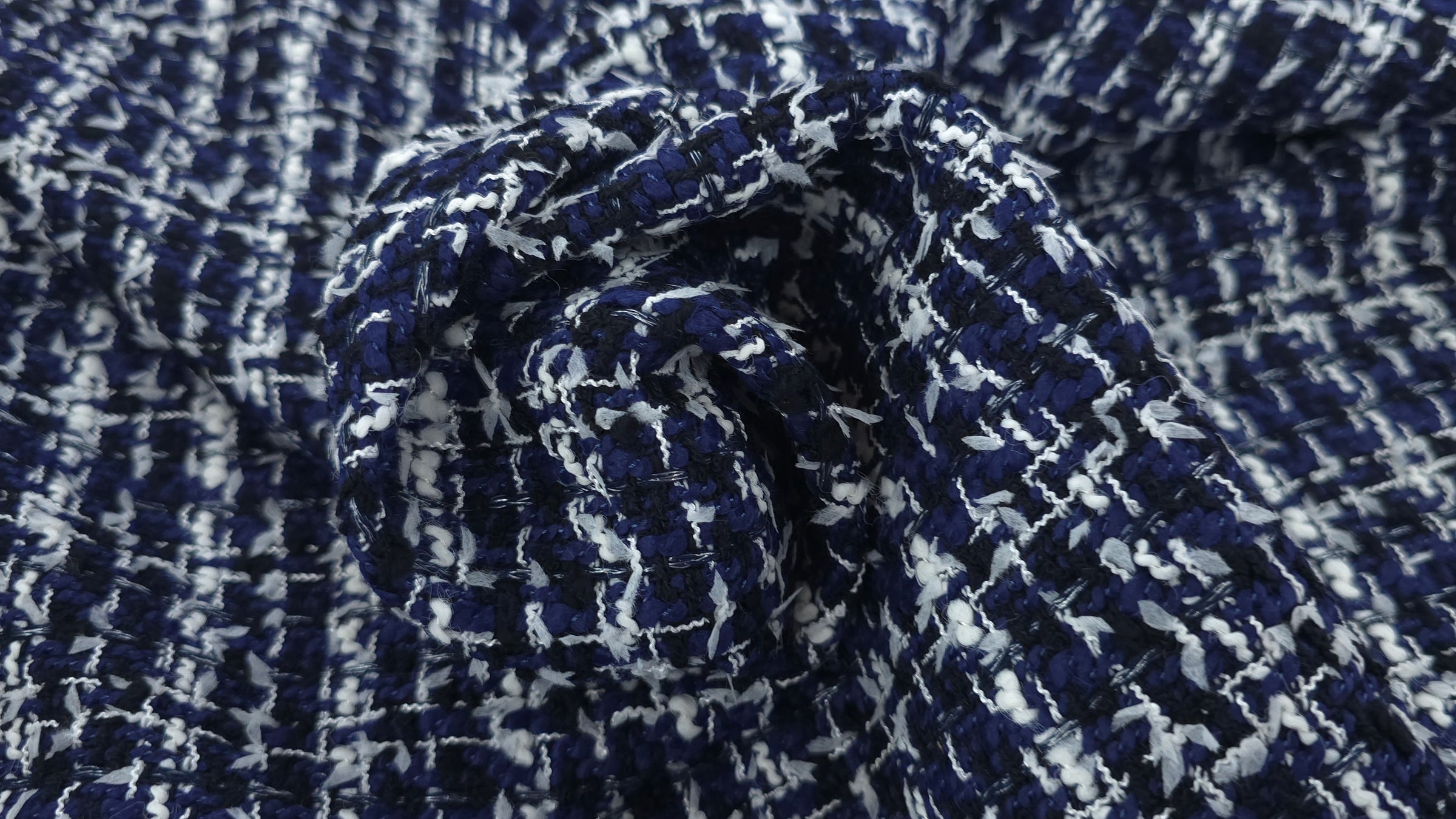 Check Tweed Suiting Navy