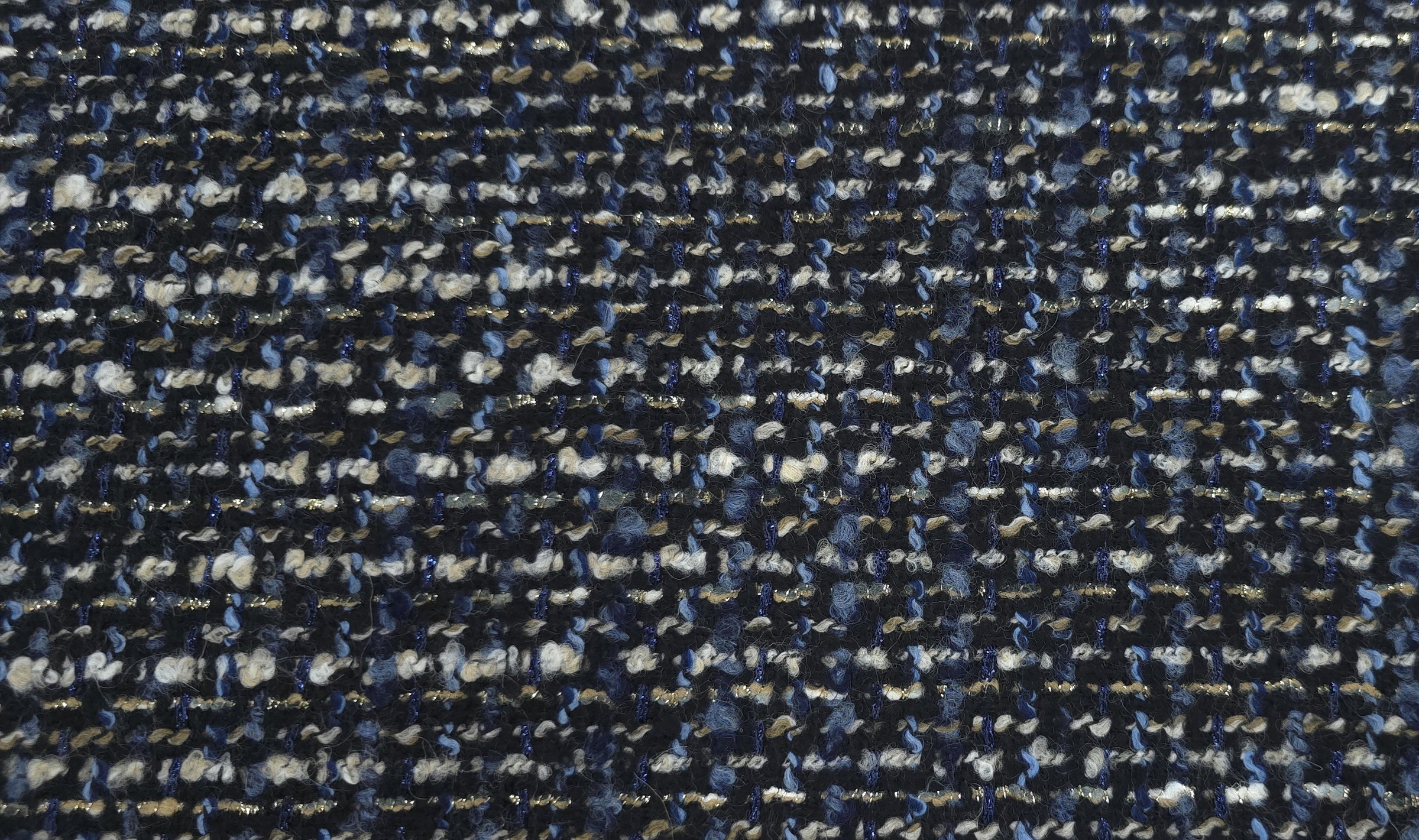 Metallic Tweed Suiting Navy