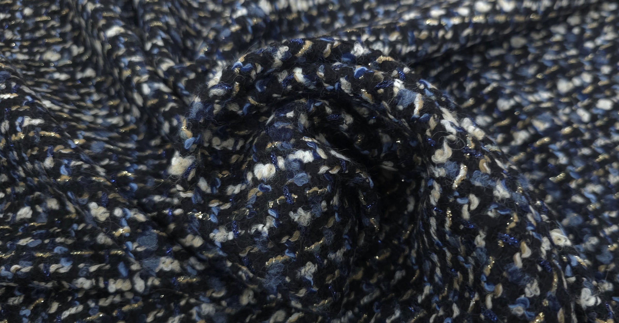 Metallic Tweed Suiting Navy