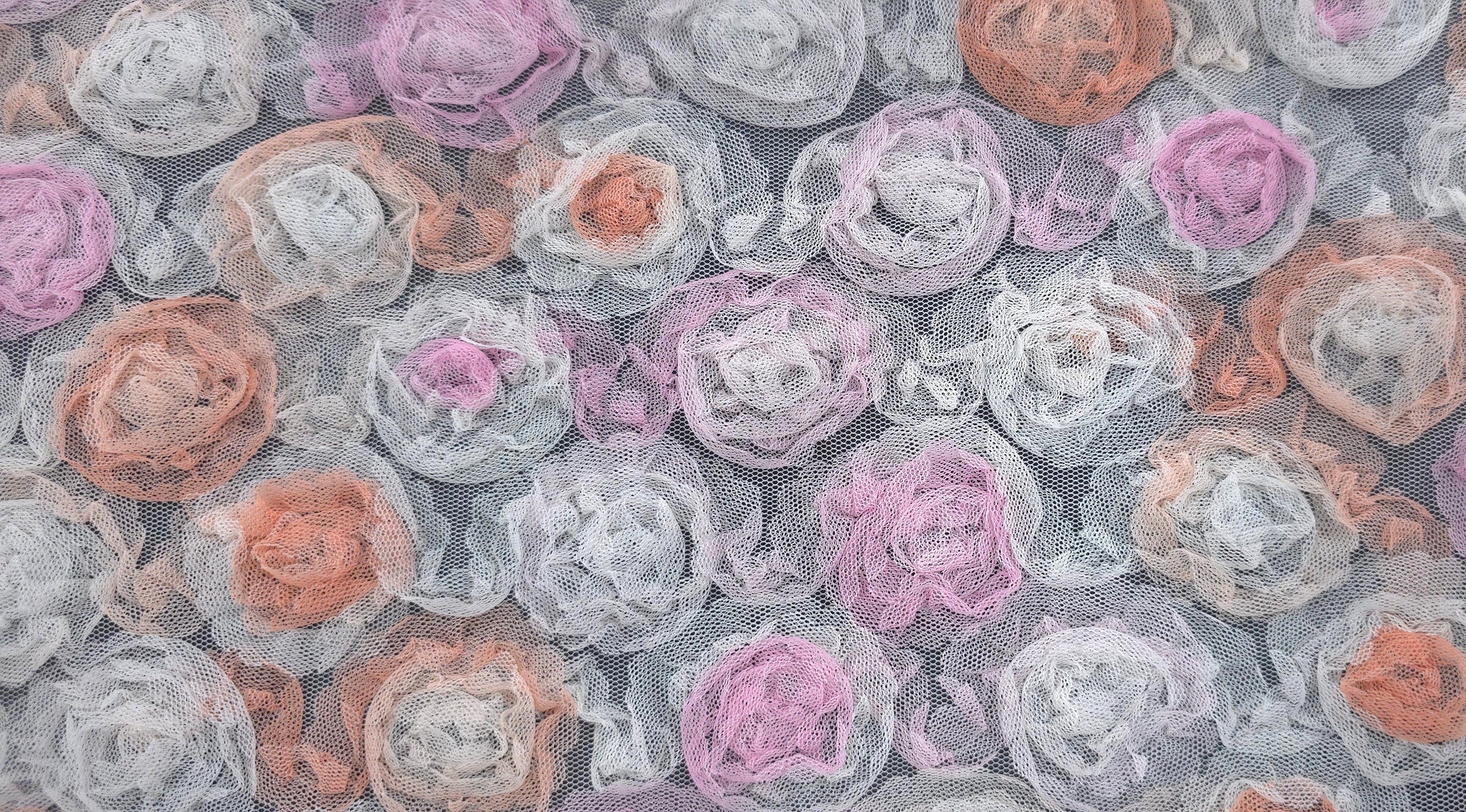 3D Tulle Lace Floral Garden