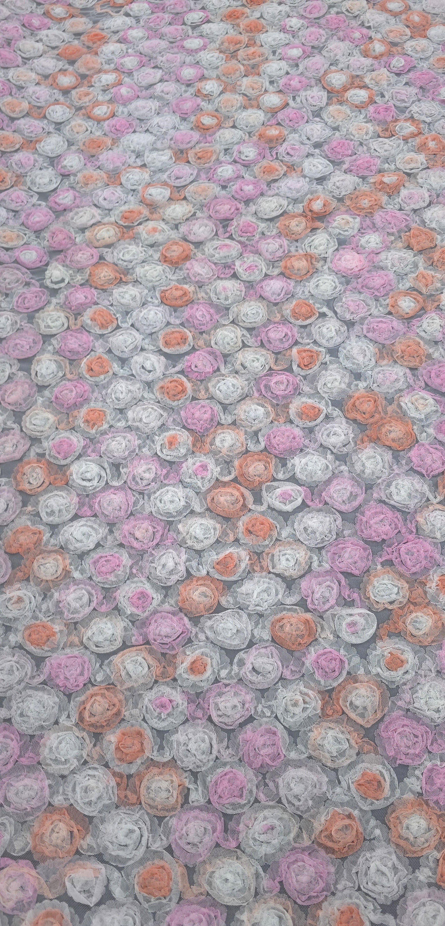 3D Tulle Lace Floral Garden