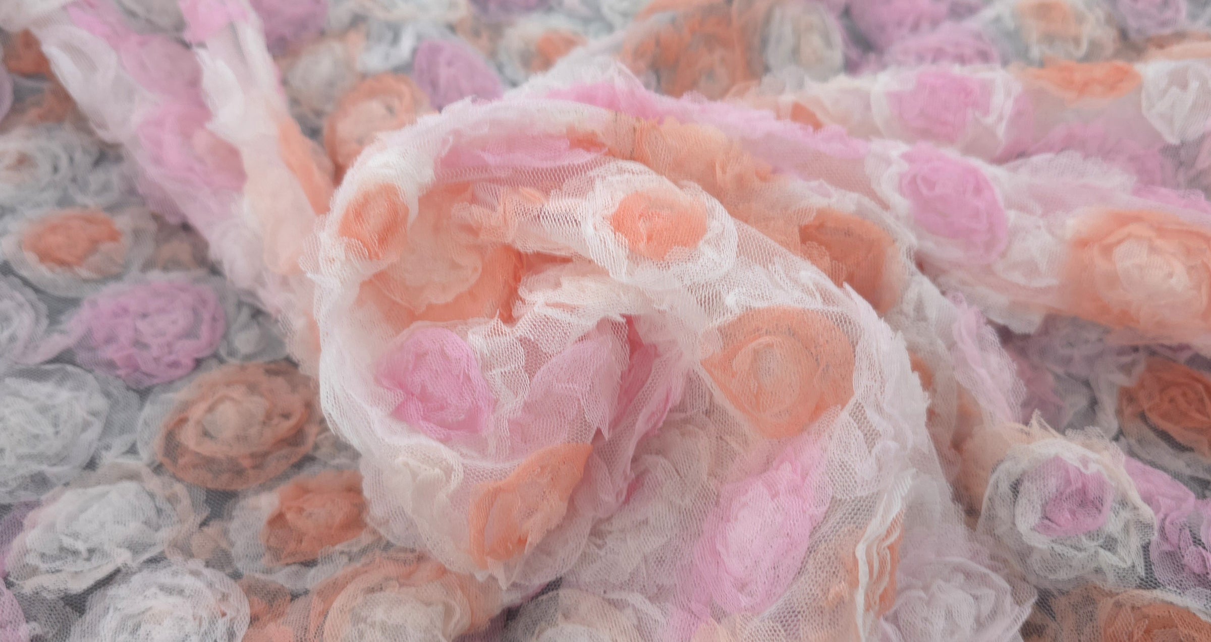 3D Tulle Lace Floral Garden