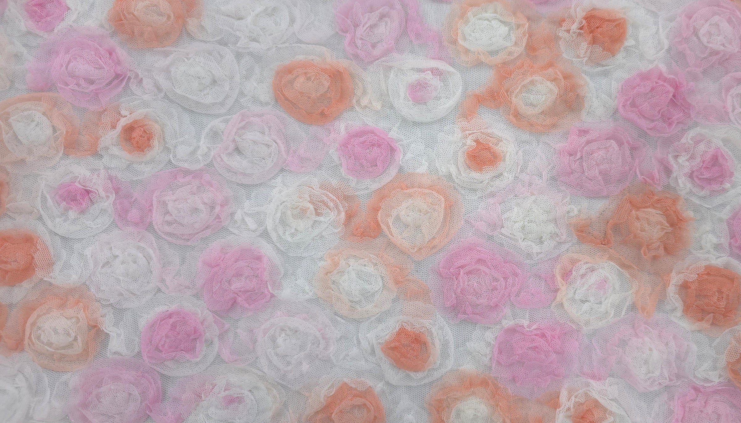 3D Tulle Lace Floral Garden