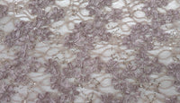 Sequinned 3D Floral Ribbon Lace Vintage Pink
