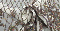 Sequinned Stretch Mesh Regal Crown