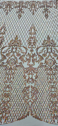 Sequinned Stretch Mesh Regal Crown