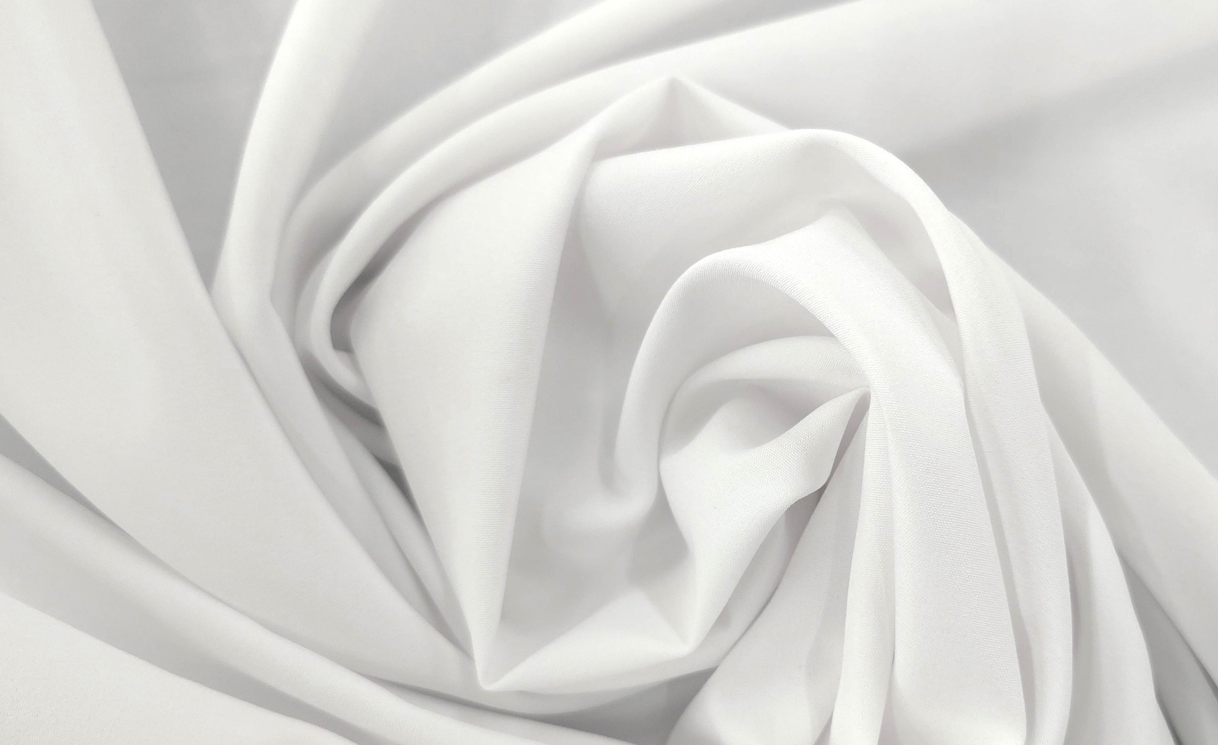 Lightweight Woven Stretch Polyester White