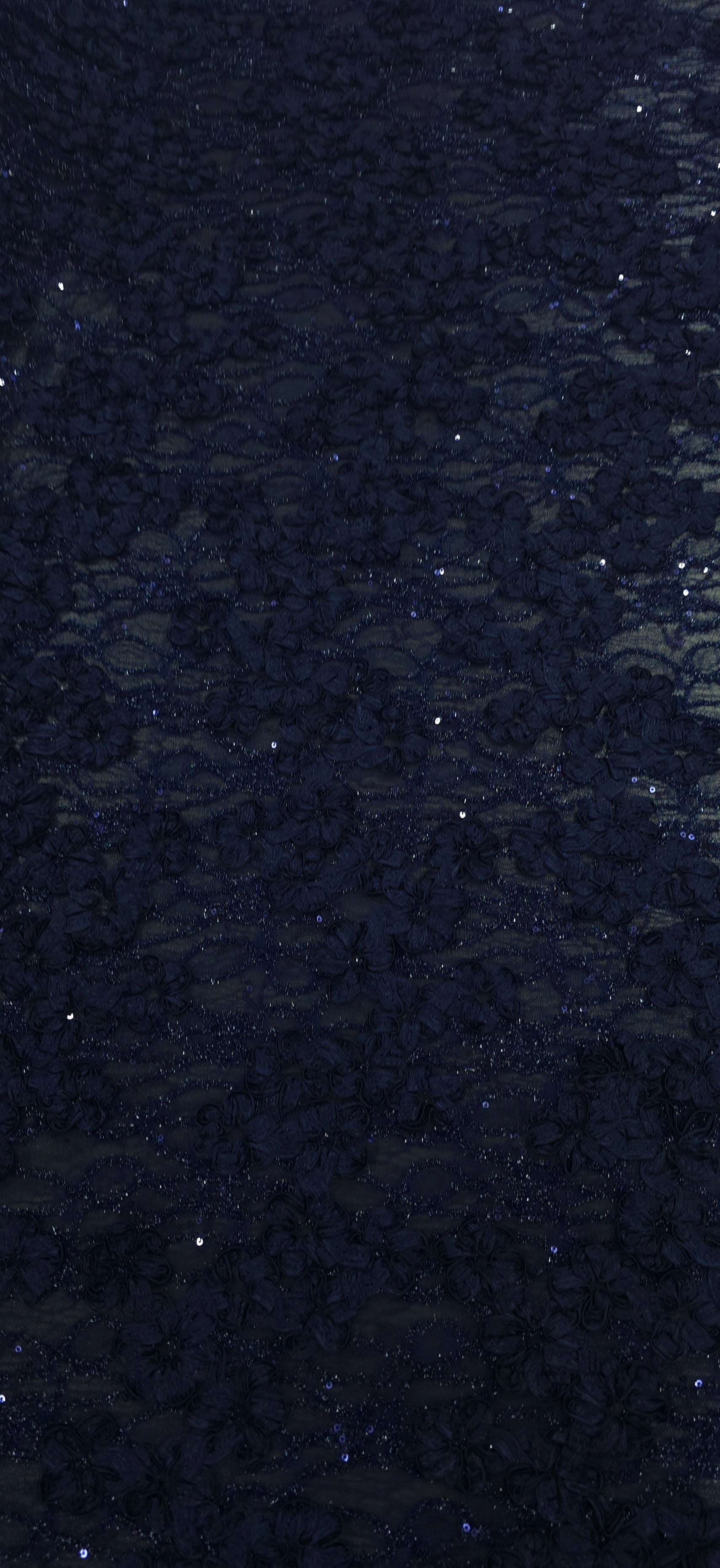 Sequinned 3D Floral Ribbon Lace Navy Blue