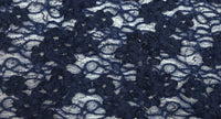 Sequinned 3D Floral Ribbon Lace Navy Blue