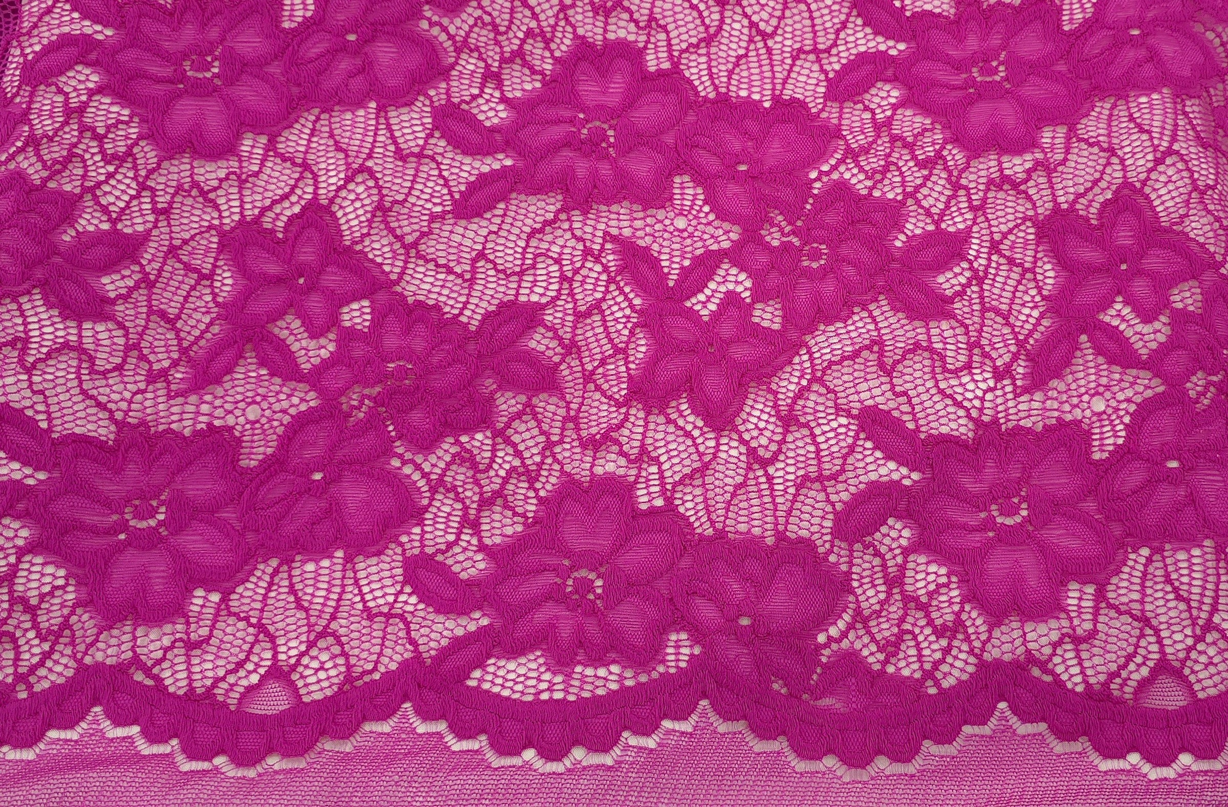 Heavy Weight Stretch Lace Raspberry Pink