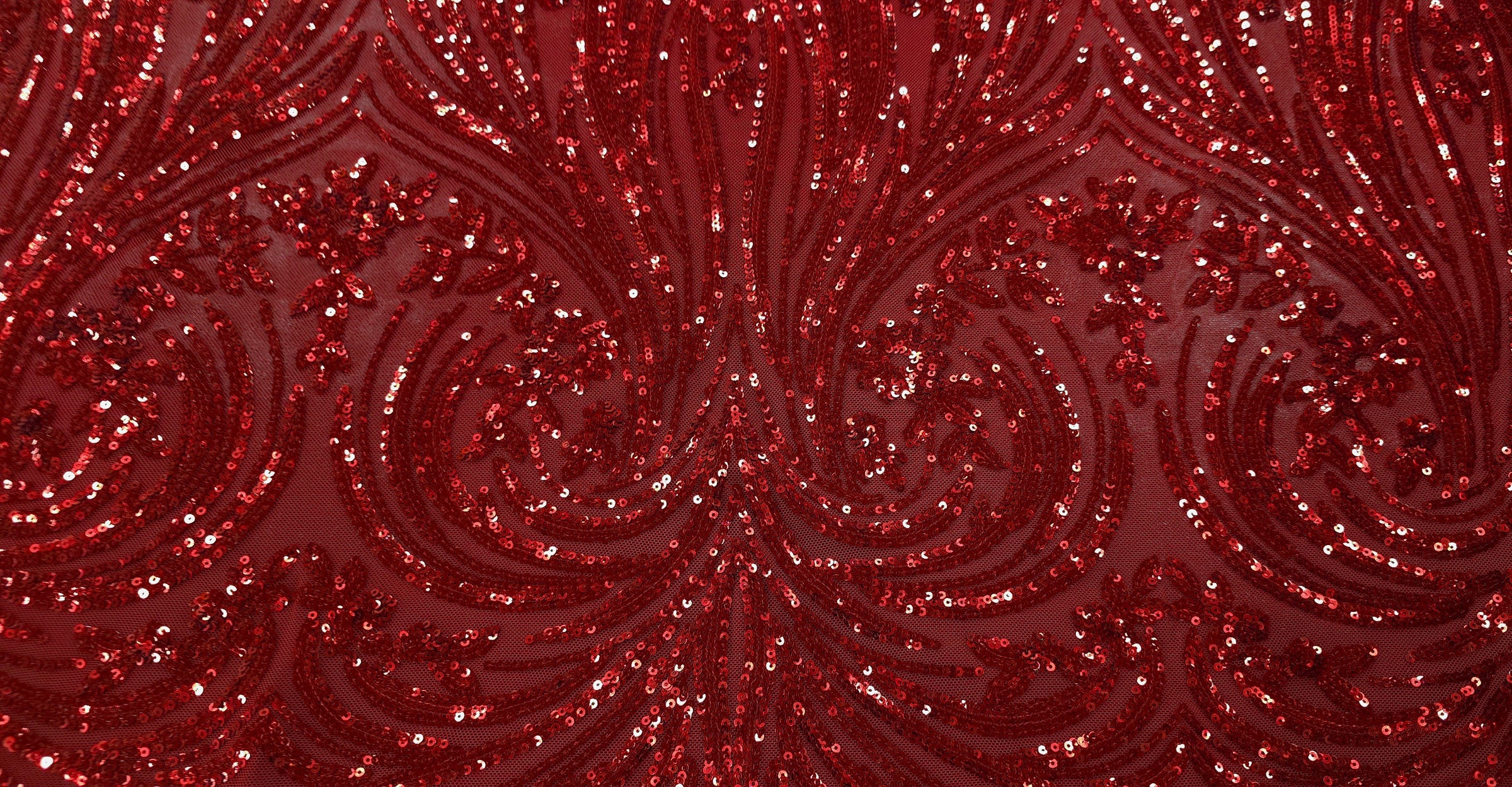 Sequinned Mesh Regal Red