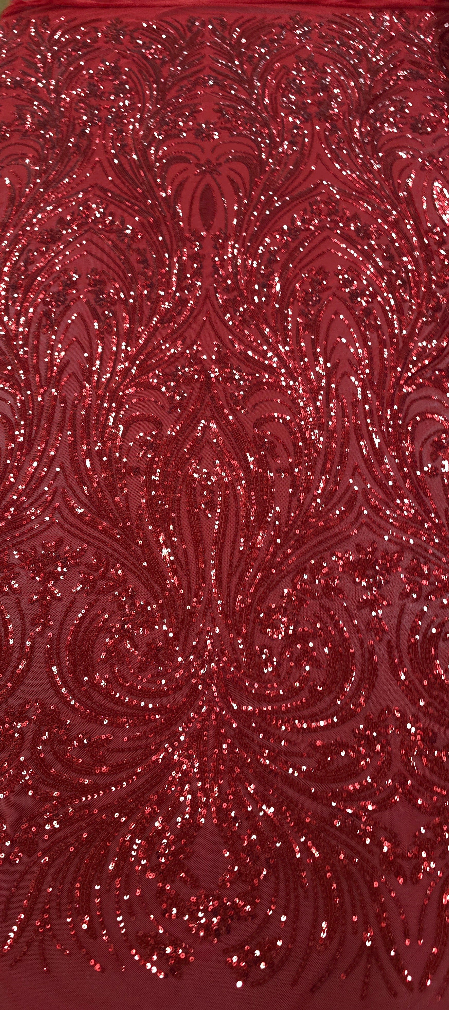 Sequinned Mesh Regal Red