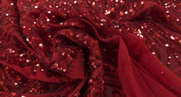 Sequinned Mesh Regal Red