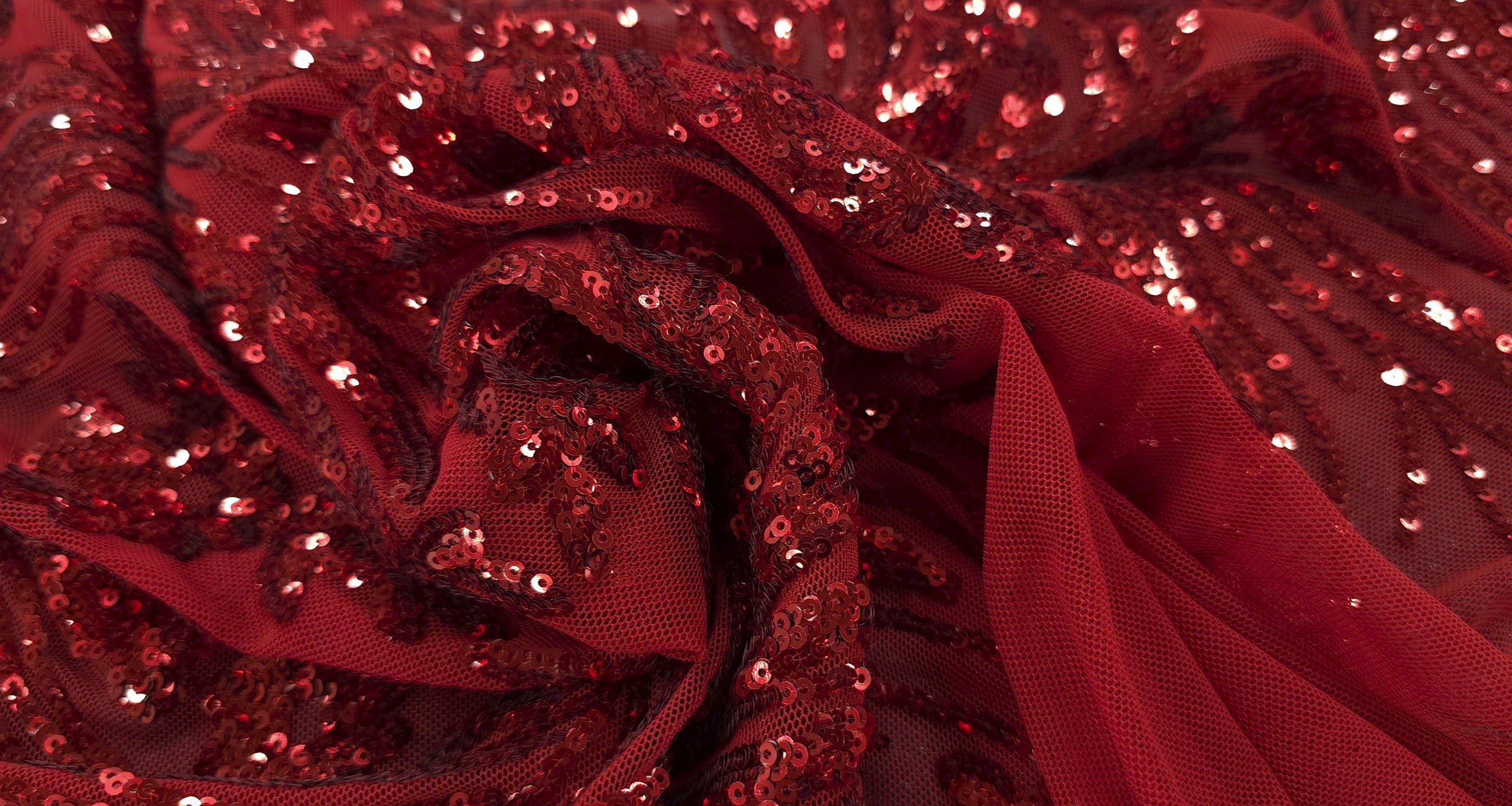 Sequinned Mesh Regal Red