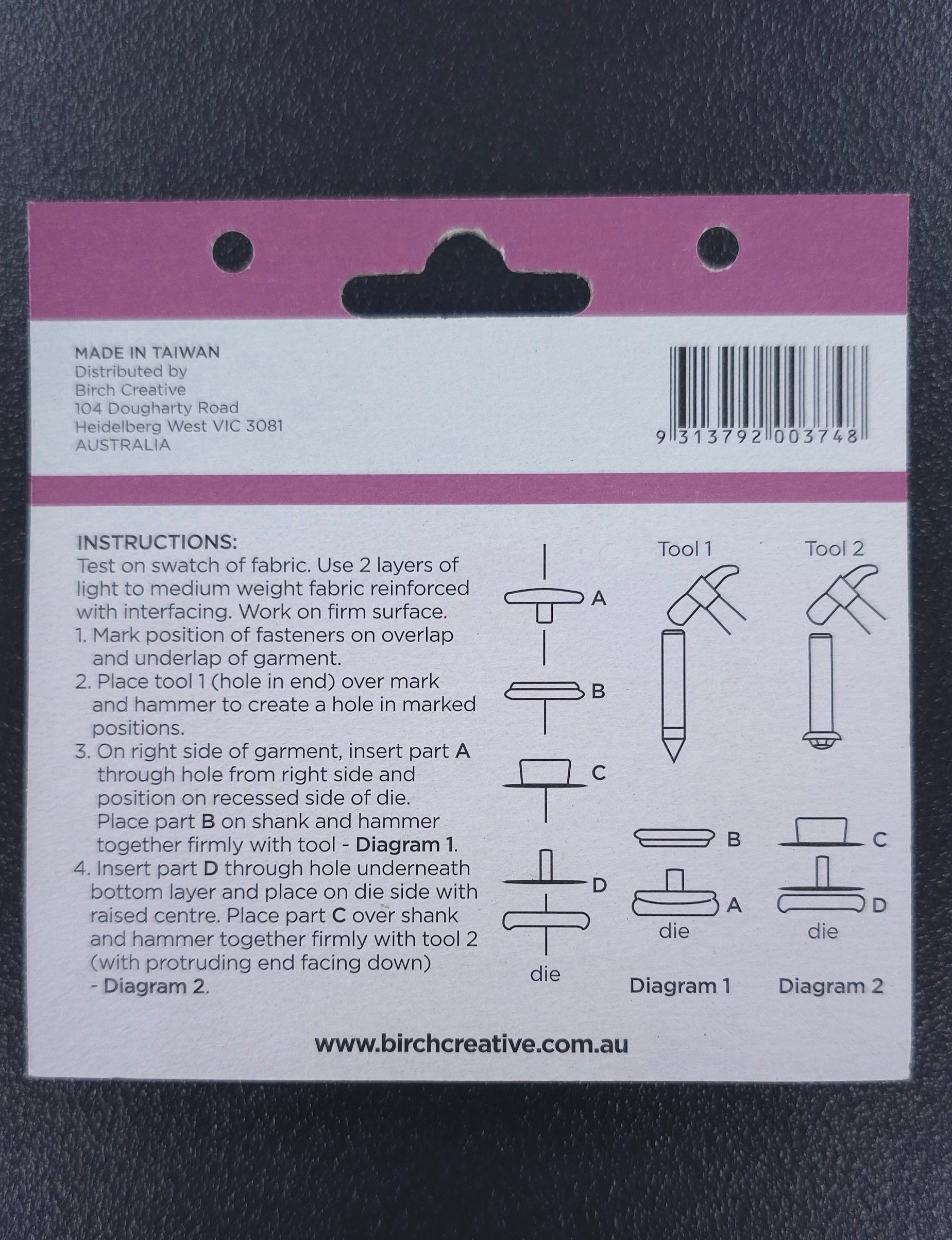 Press Fastener Kit With Tool Silver