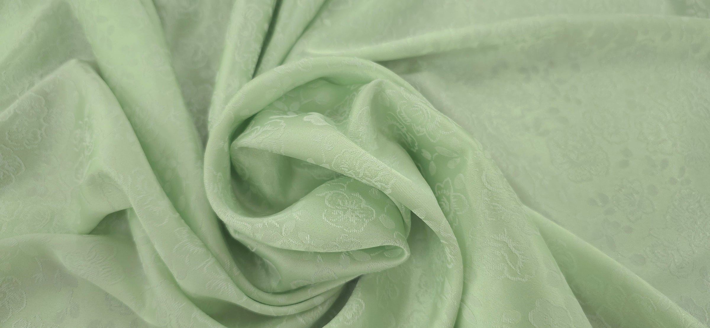 Embossed Polyester Pastel Garden Mint