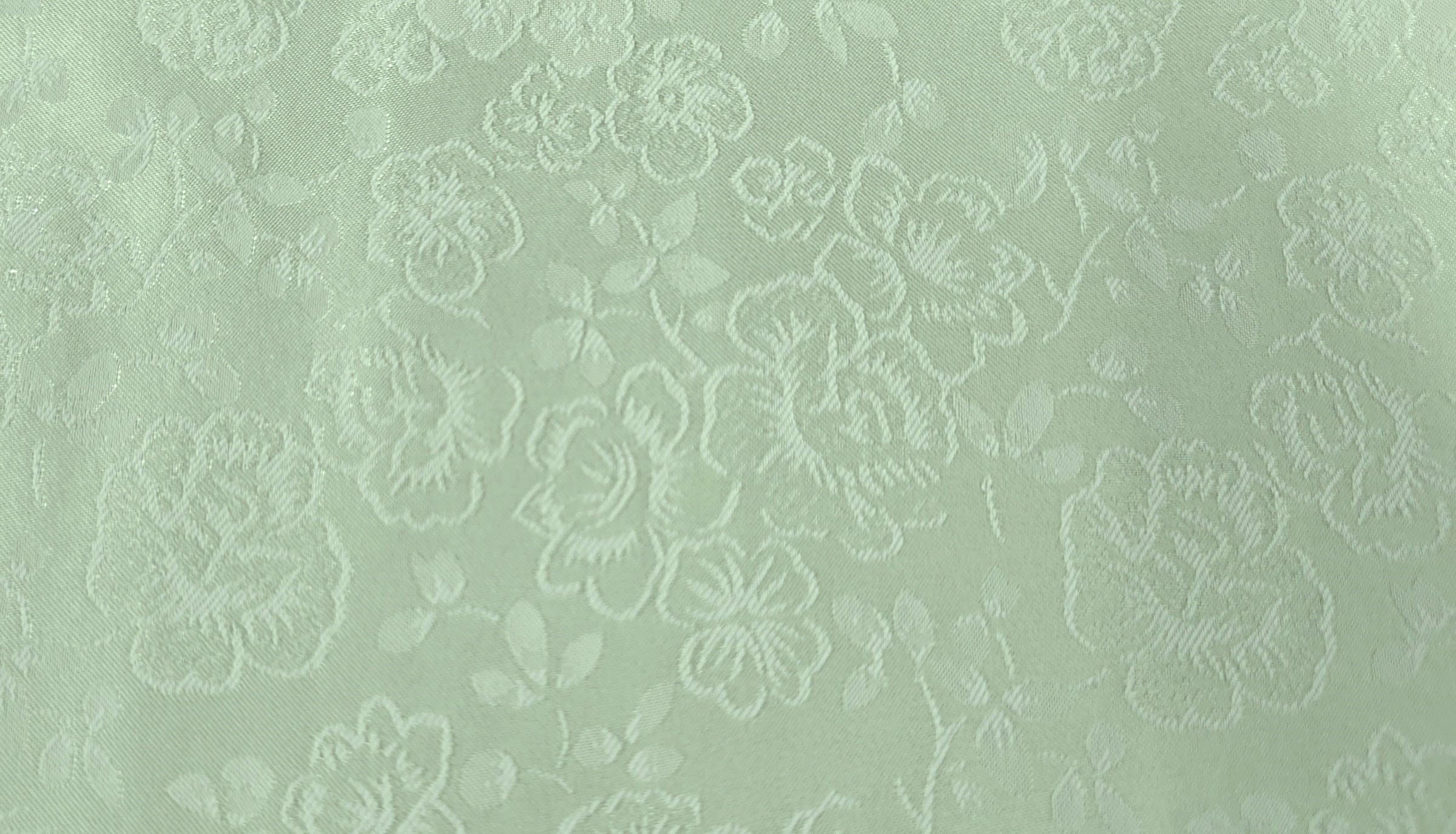 Embossed Polyester Pastel Garden Mint