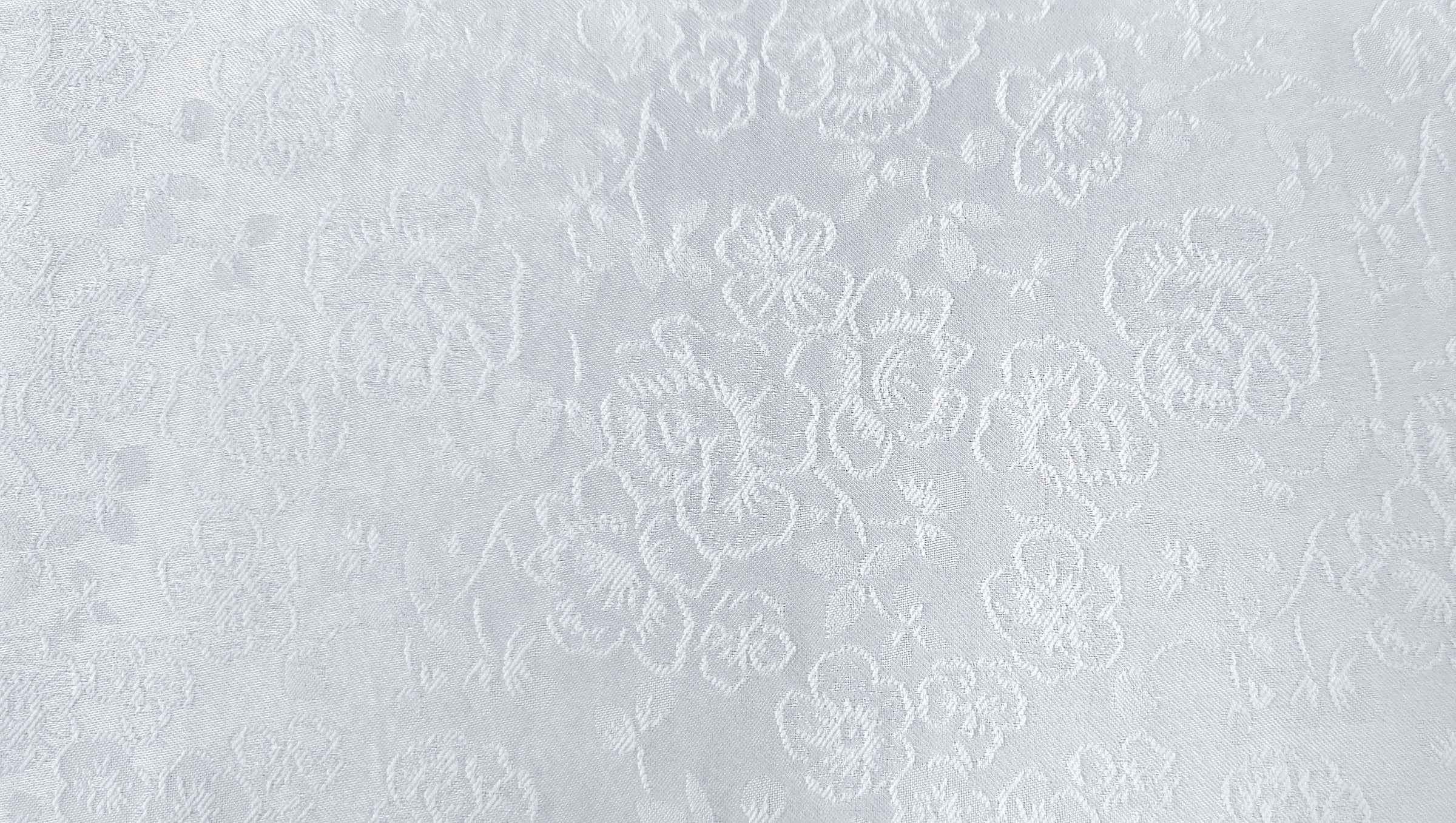 Embossed Polyester Pastel Garden White