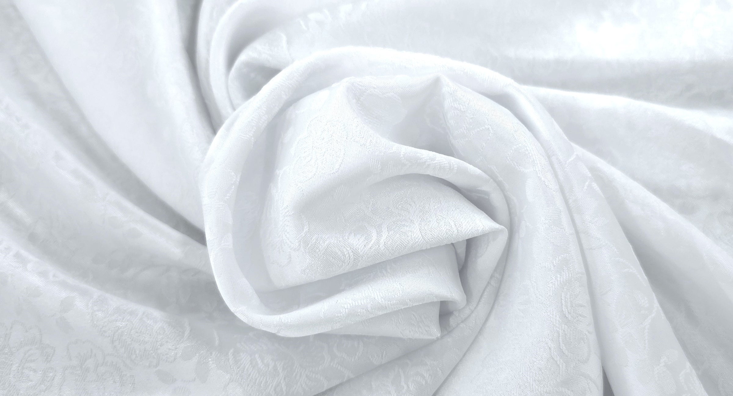 Embossed Polyester Pastel Garden White