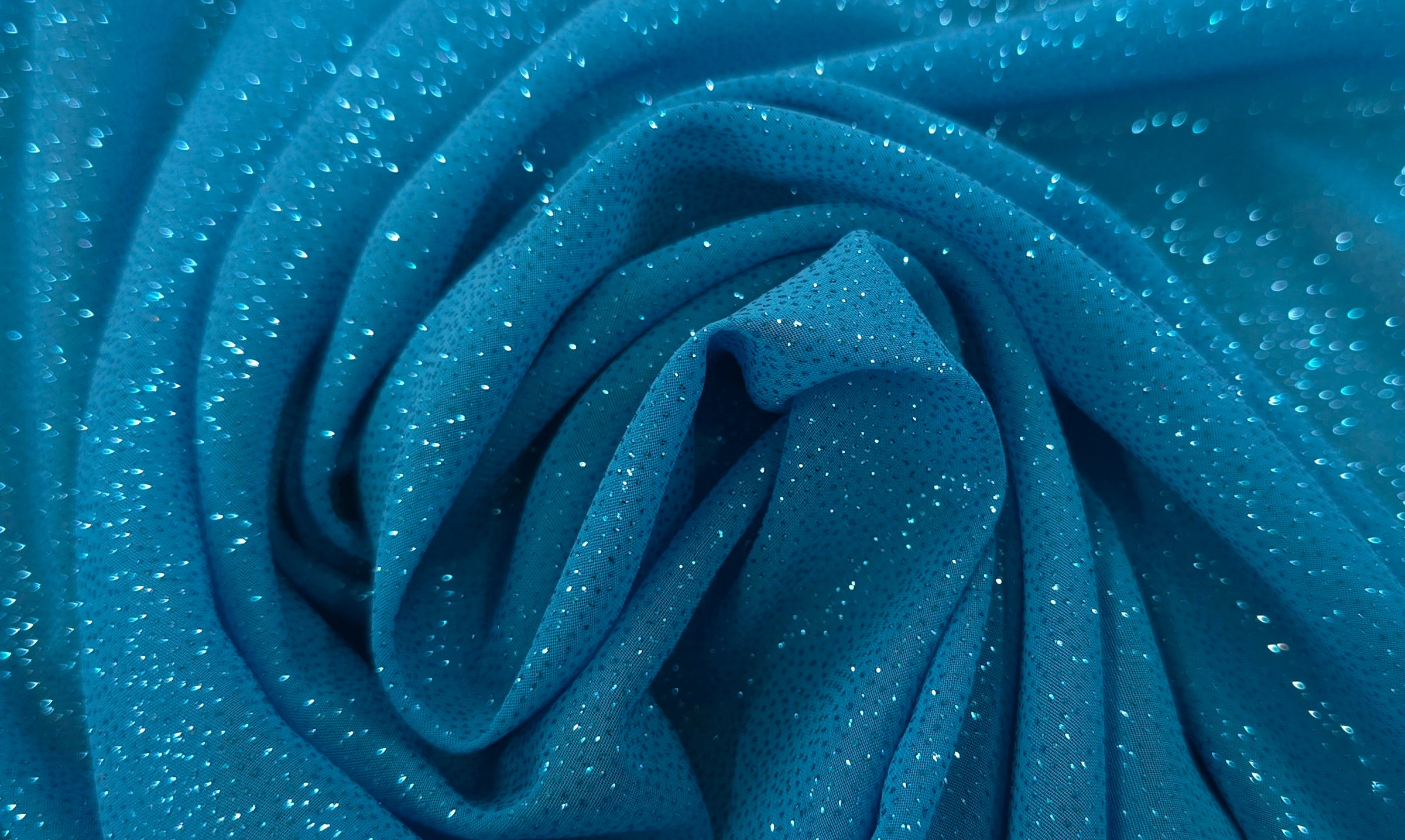 Glitter Chiffon Aqua