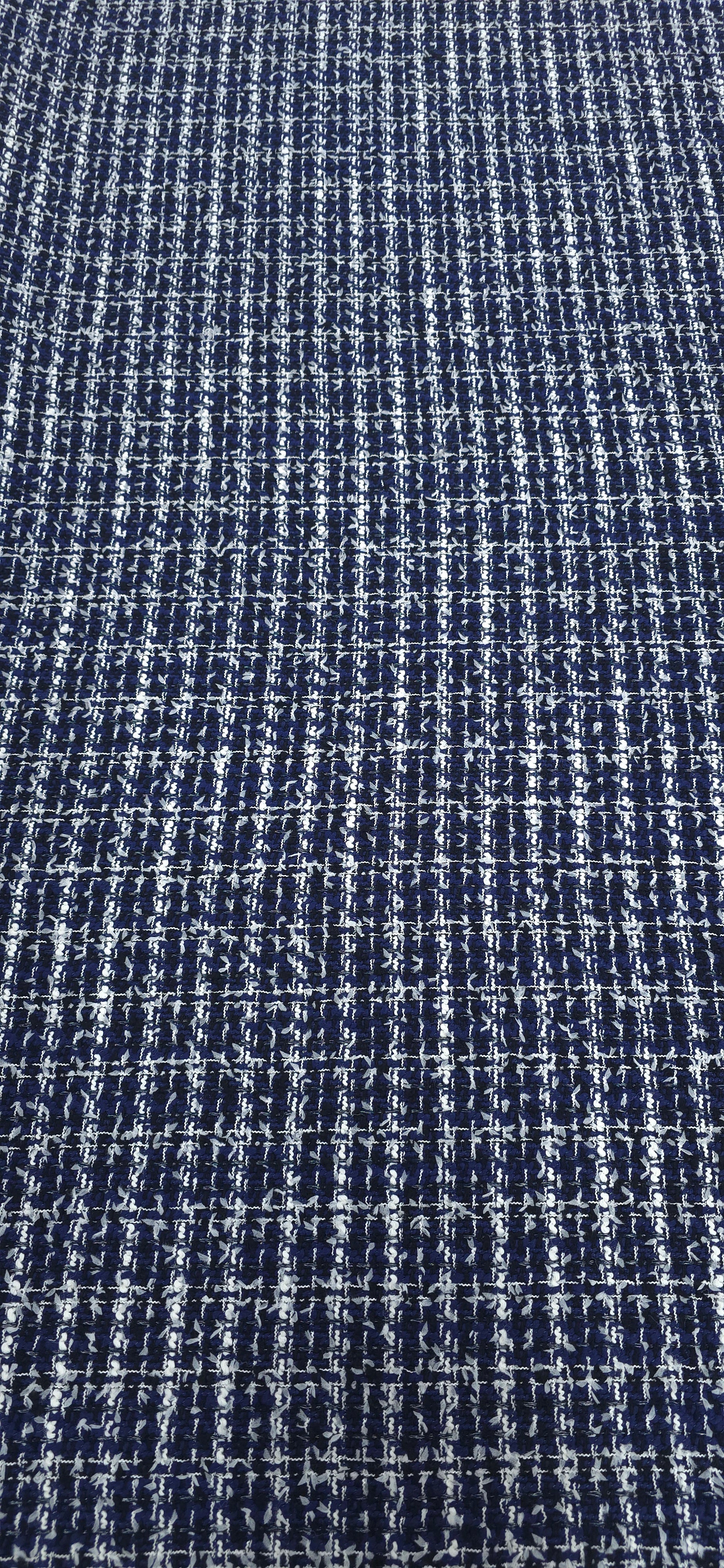 Check Tweed Suiting Navy