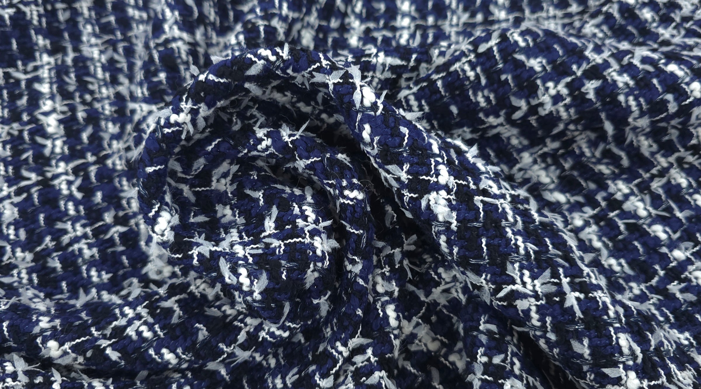 Check Tweed Suiting Navy