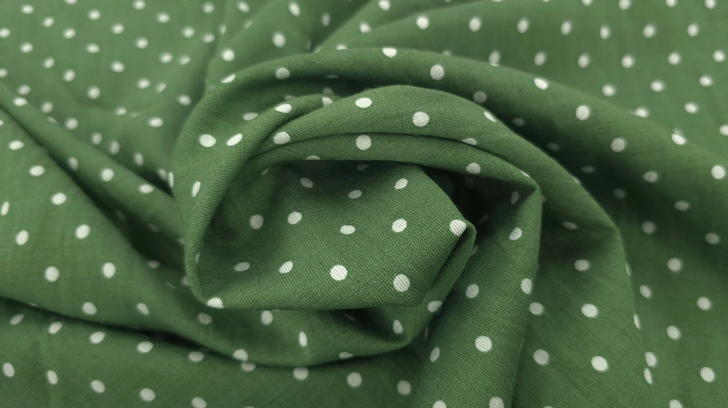 Printed Rayon Green Polka