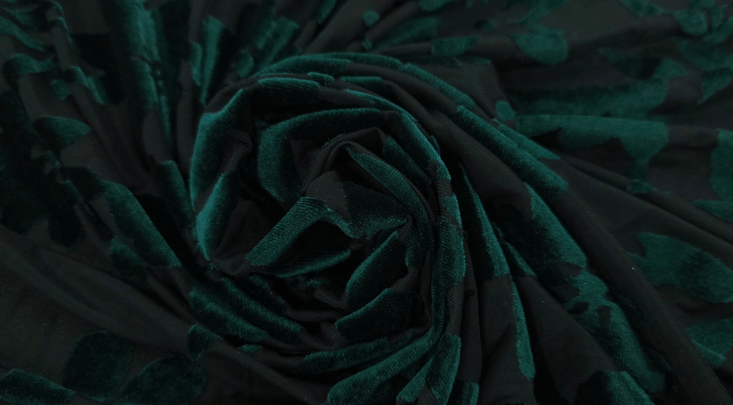 Burnout Velvet Knit Green Floral