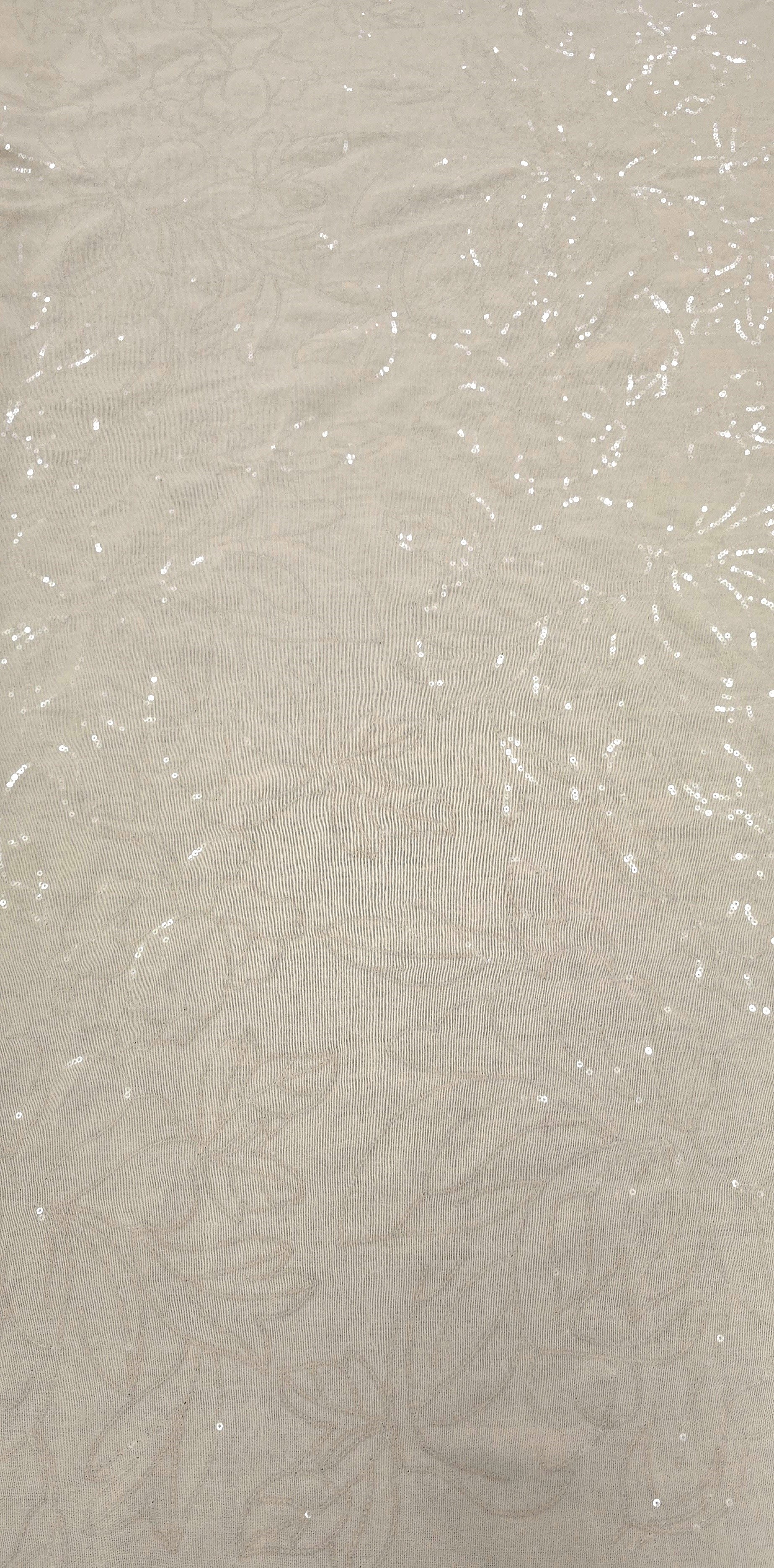 Sequinned Linen Look Polyester Beige