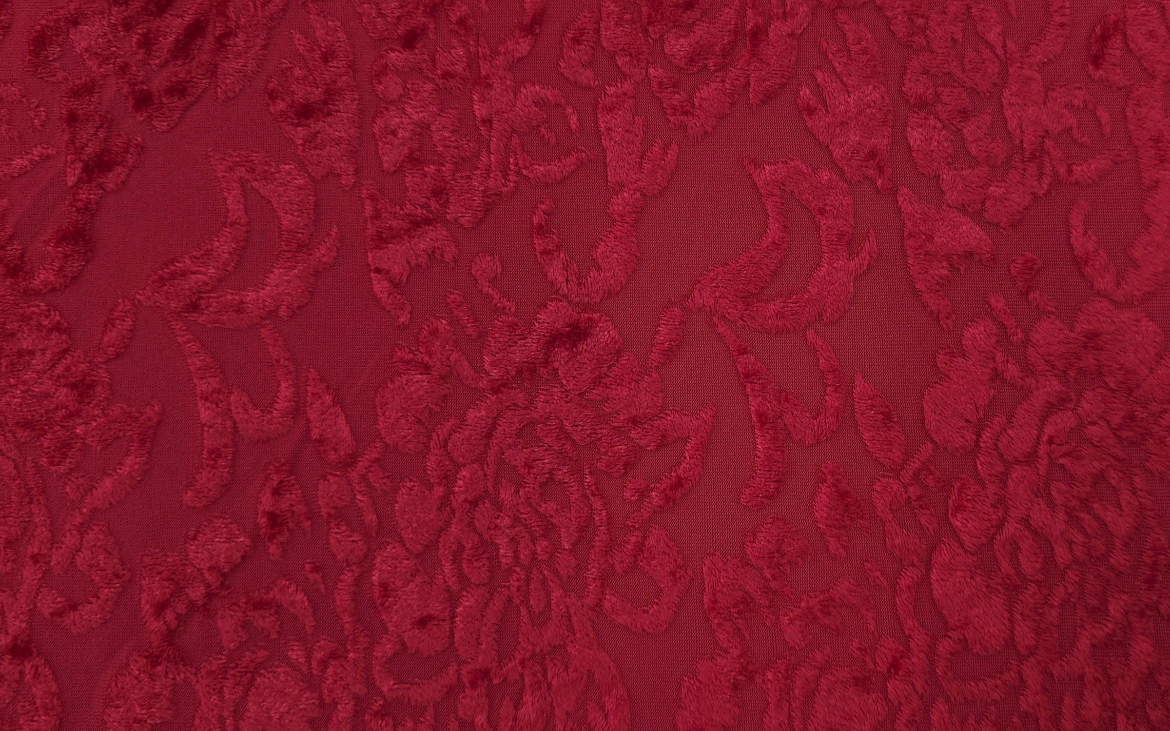 Burnout Velvet Stretch Knit Red