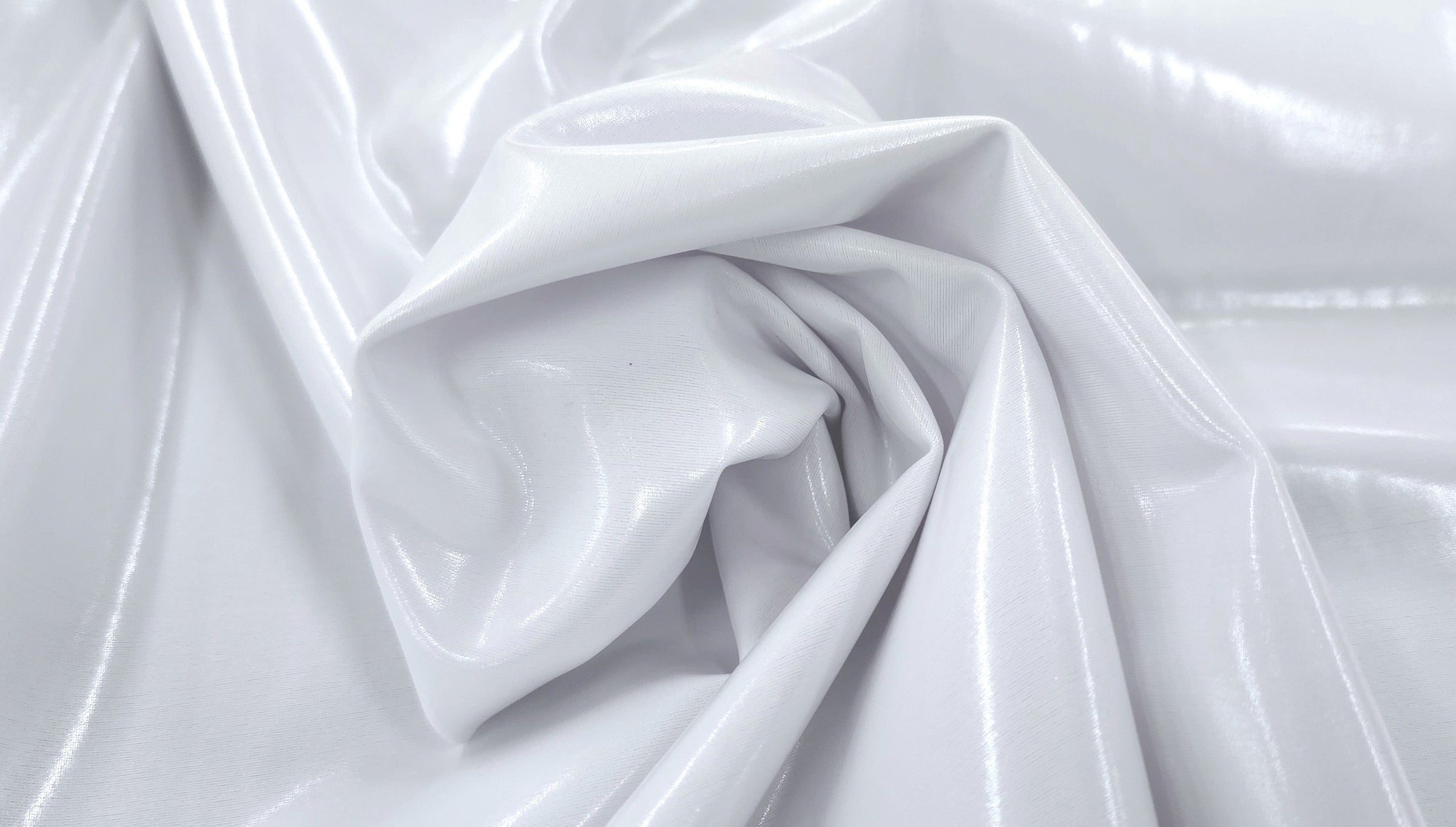 Wet Look Polyester Spandex White