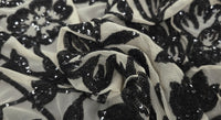 Sequinned Stretch Mesh Floral Elegance