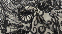 Sequinned Stretch Mesh Royal Fanfare