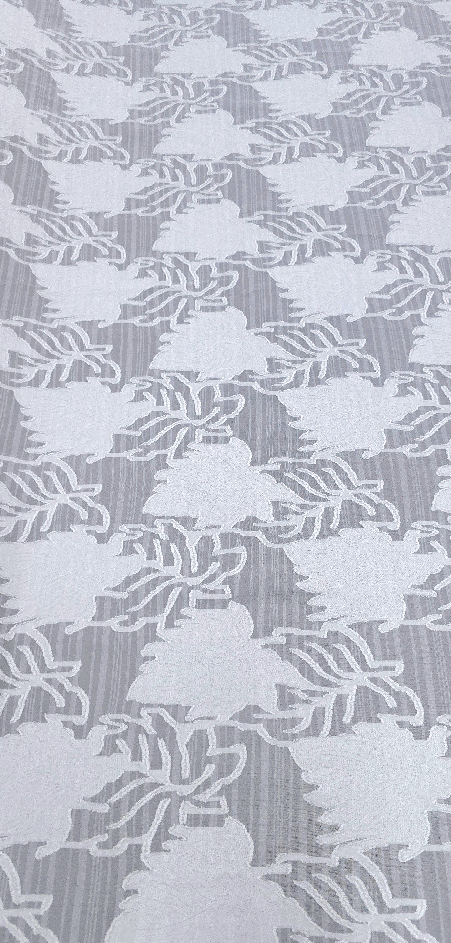 Embossed Polyester Voile Leaf Medley